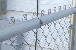 Self-Locking Bands for Small Chain Link Fence Job