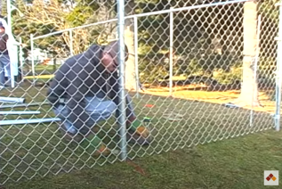 Self-Locking Bands for Small Chain Link Fence Job
