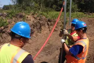 How we drive fence posts on a large chain link job