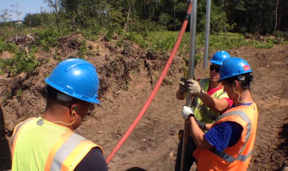 How we drive fence posts on a large chain link job