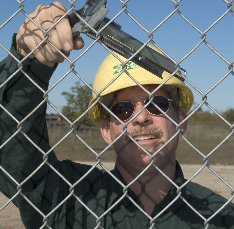 Commercial chain link fence installation