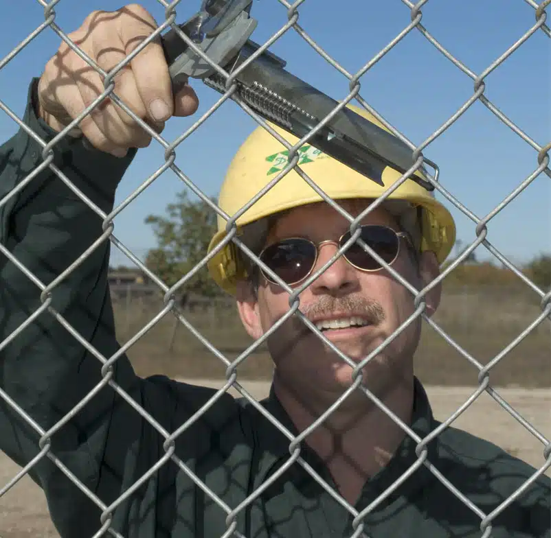 Commercial chain link fence installation