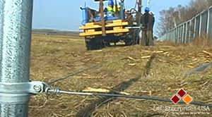 Installing Fence Posts at an Airport