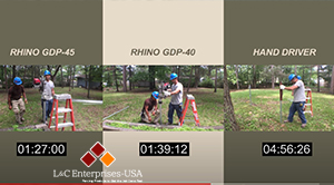 Rhino Gas Powered Drivers much faster than hand pounding fence posts