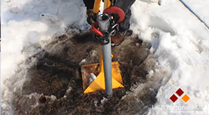 Rhino MP-3 Post Puller pulls fence post from frozen ground